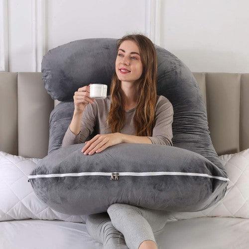 J-Shaped Pregnancy Pillow for Sleeping, Adjustable Maternity Full Body Pillow for Pregnant Women with Washable Cover - Toytexx J-Shaped Pregnancy Pillow for Sleeping, Adjustable Maternity Full Body Pillow for Pregnant Women with Washable Cover - Toytexx